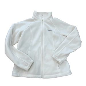 COLUMBIA | white fleece zip jacket size L